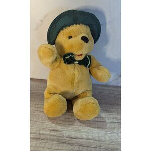 Vintage Cuddle Wit Plush Bear With Green Hat & Bow Tie stuffed animal toy  12"